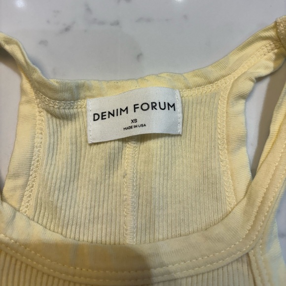 Denim forum Aritzia butter yellow ribbed tank top, worn once - Picture 2 of 3